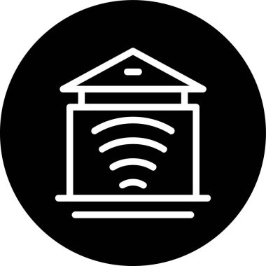 Smart-home Line inverted circle. Vector Illustration For Web Use
