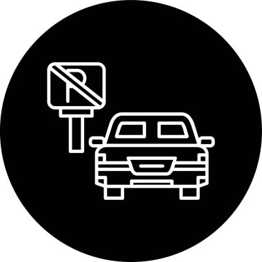 Ters çevrilmiş park çizgisi yok. Web Kullanımı için Vektör İllüstrasyonu