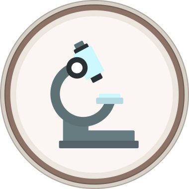 Microscope Flat sticker. Vector Illustration For Web Use
