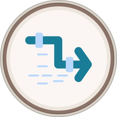 Zigzag Ok Düz çıkartması. Web Kullanımı için Vektör İllüstrasyonu