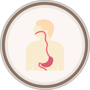 Esophagus Flat sticker. Vector Illustration For Web Use