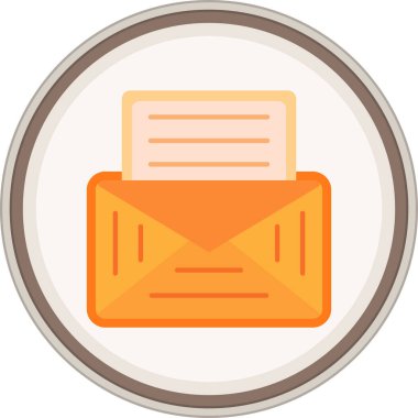 Düz e-posta etiketi. Web Kullanımı için Vektör İllüstrasyonu