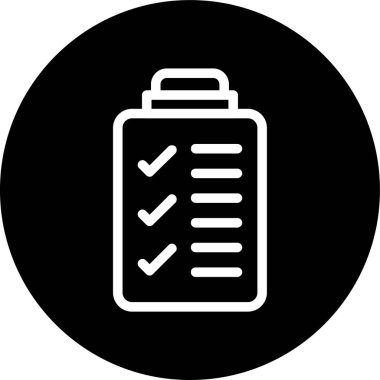 Clipboard-list-check Line inverted circle. Vector Illustration For Web Use
