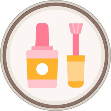 Nail Polish Flat sticker. Vector Illustration For Web Use
