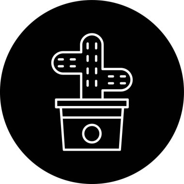 Kaktüs Hattı ters dönmüş daire. Web Kullanımı için Vektör İllüstrasyonu