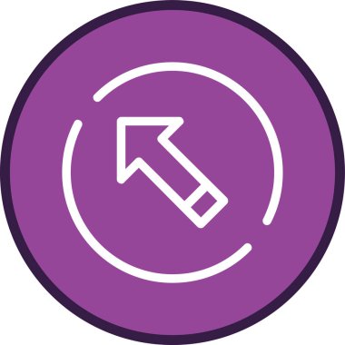 Sol üst ok çizgisi çoklu daire. Web Kullanımı için Vektör İllüstrasyonu