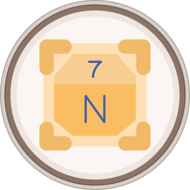 Nitrojen Düz çıkartması. Web Kullanımı için Vektör İllüstrasyonu