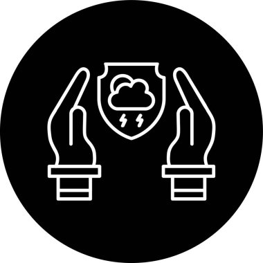 Weather Forecast Line inverted circle. Vector Illustration For Web Use