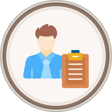 Kullanıcı Panosu Düz Etiketi. Web Kullanımı için Vektör İllüstrasyonu