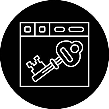 Dijital anahtar hattı ters çevrilmiş. Web Kullanımı için Vektör İllüstrasyonu