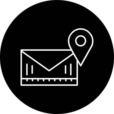 Email Line inverted circle. Vector Illustration For Web Use