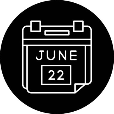 22 Haziran Tarih Çizgisi ters çevrilmiş. Web Kullanımı için Vektör İllüstrasyonu