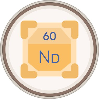 Neodymium yassı çıkartması. Web Kullanımı için Vektör İllüstrasyonu