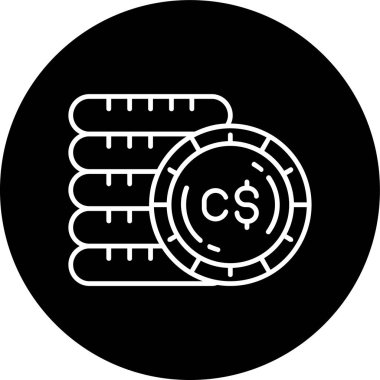 Kanada Dolar Hattı ters çevrilmiş daire. Web Kullanımı için Vektör İllüstrasyonu