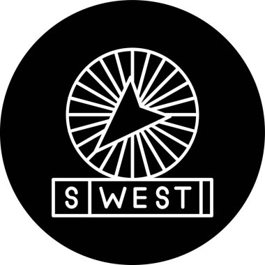 Batı Hattı ters dönmüş daire. Web Kullanımı için Vektör İllüstrasyonu