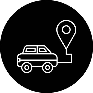 Car Line inverted circle. Vector Illustration For Web Use