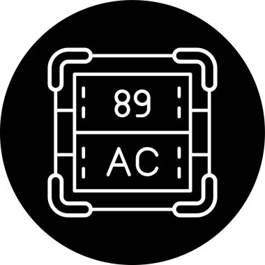 Aktinyum Hattı ters dönmüş daire. Web Kullanımı için Vektör İllüstrasyonu