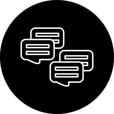 Chat Line inverted circle. Vector Illustration For Web Use