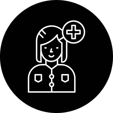 Hemşire Pratisyen Hattı ters çevrilmiş. Web Kullanımı için Vektör İllüstrasyonu