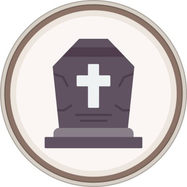 Memorial Flat sticker. Vector Illustration For Web Use