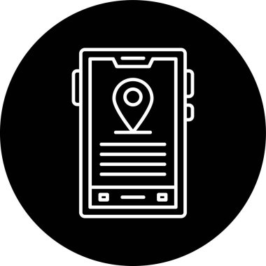 Smartphone Line inverted circle. Vector Illustration For Web Use