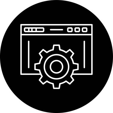 Web Line inverted circle. Vector Illustration For Web Use