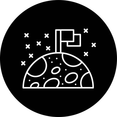 Moon Line inverted circle. Vector Illustration For Web Use