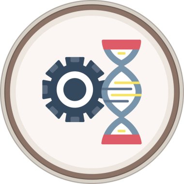 Genetic Engineering Flat sticker. Vector Illustration For Web Use