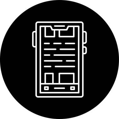 Smartphone Line inverted circle. Vector Illustration For Web Use