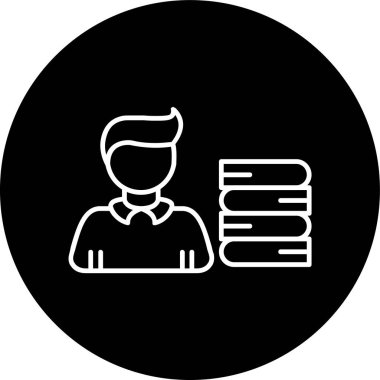 Kütüphane Hattı ters çevrilmiş. Web Kullanımı için Vektör İllüstrasyonu