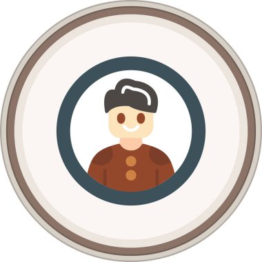 Kullanıcı Profili Düz etiketi. Web Kullanımı için Vektör İllüstrasyonu