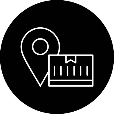 Location Line inverted circle. Vector Illustration For Web Use