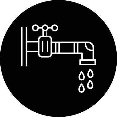 Musluk hattı ters dönmüş daire. Web Kullanımı için Vektör İllüstrasyonu