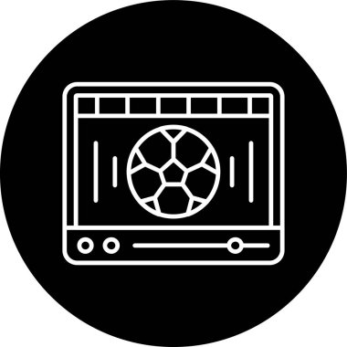 Video Hattı ters çevrilmiş daire. Web Kullanımı için Vektör İllüstrasyonu