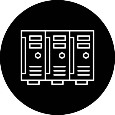 Lockers Line inverted circle. Vector Illustration For Web Use