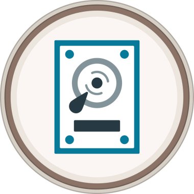 Harddisk Flat sticker. Vector Illustration For Web Use