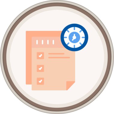 Görev Düz Yapıştırması. Web Kullanımı için Vektör İllüstrasyonu