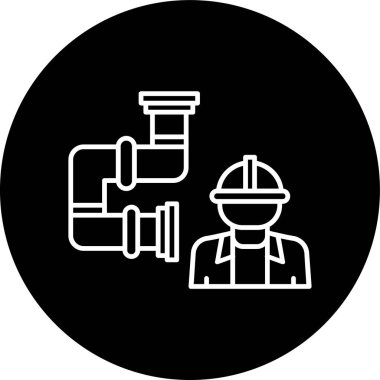 Tesisat hattı ters dönmüş. Web Kullanımı için Vektör İllüstrasyonu