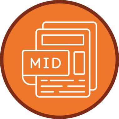 MID Dosya Hattı çoklu çember. Web Kullanımı için Vektör İllüstrasyonu