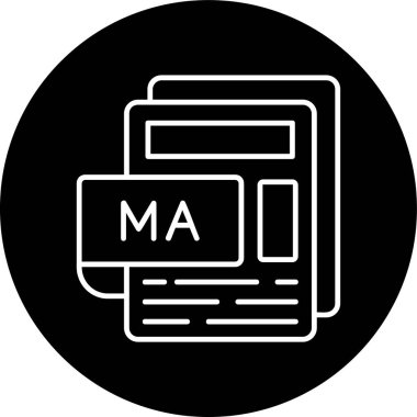 MA Dosya Satırı ters çevrilmiş çember. Web Kullanımı için Vektör İllüstrasyonu