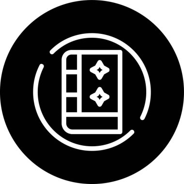 Book-spells Line inverted circle. Vector Illustration For Web Use