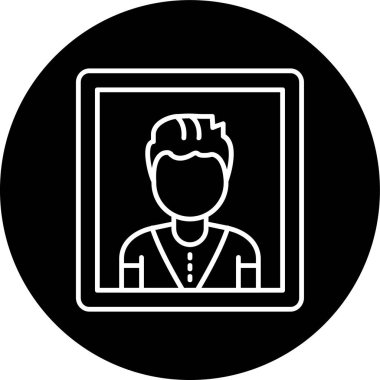 Avatar Çizgisi 'nin profili ters çevrilmiş. Web Kullanımı için Vektör İllüstrasyonu