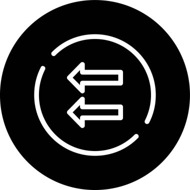 Arrow-left Line inverted circle. Vector Illustration For Web Use