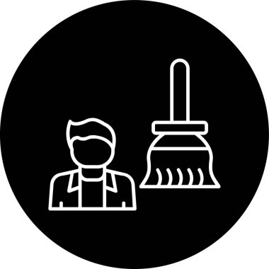 Temizlik Hattı ters dönmüş daire. Web Kullanımı için Vektör İllüstrasyonu