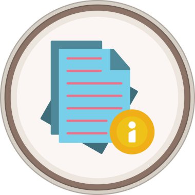 Bilgiler Düz Etiketi. Web Kullanımı için Vektör İllüstrasyonu