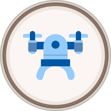 Drone Flat sticker. Vector Illustration For Web Use