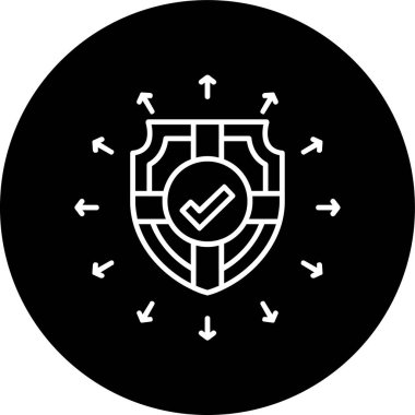 Insurance Line inverted circle. Vector Illustration For Web Use