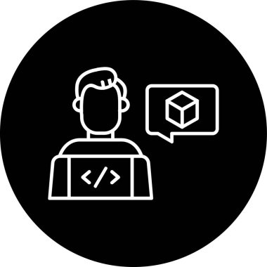 Blockchain Geliştirici Hattı ters çevrilmiş çember. Web Kullanımı için Vektör İllüstrasyonu