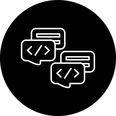 Coding Line inverted circle. Vector Illustration For Web Use