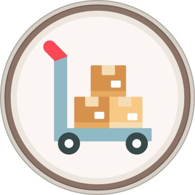 Düz paket etiketi. Web Kullanımı için Vektör İllüstrasyonu